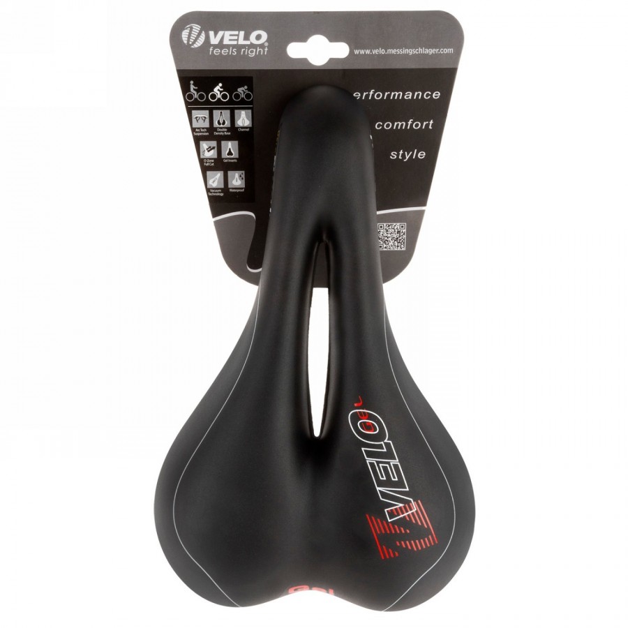 Sattel velo, vacu, 267 x 168 mm, matt schwarz, stahl-gestell, mit geleinlage, ohne klemme, karte - 4