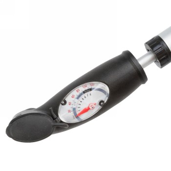 Mini-pumpe beto, alu, doppelkopf, double shot, silber/schwarz, mit manometer, für fv/av/dv, mit halter, auf karte (470227) - 2