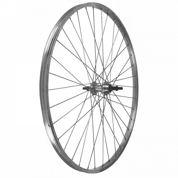 Ruota 26" x 1.75 posteriore con dadi 7v mozzo su cuscinetti v-brake - 1 - Ruote complete - 8053329968980