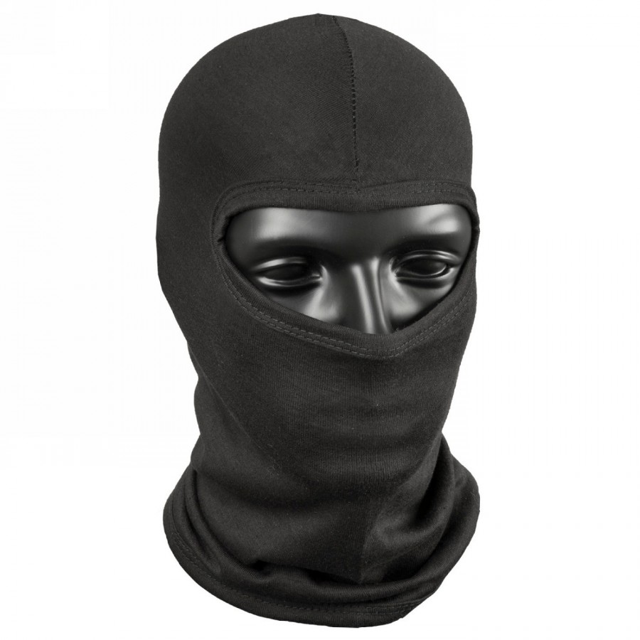 Balaclava, cotton, black, in pe-bag - 1