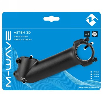 Ahead stem m-wave st-m3.2, aluminium, 1.1/8' (28.6mm), ext.- 120 mm, 35°, clamping 31.8 mm, matt black, on m-wave card - 2