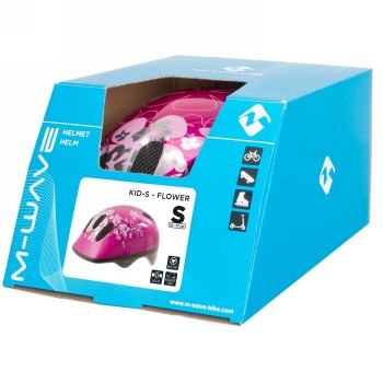 Casco infantil kid-s, diseño: flor, talla s 52 - 57 cm, caja - 6