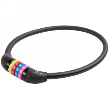 Candado de cable M-Wave 'ds 12.6,5 s', con revestimiento de silicona, 650 x 12 mm, negro, en tarjeta - 1