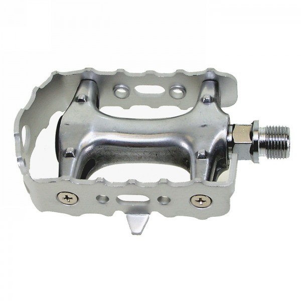 Mtb pedal steady a4, aluminium body, aluminium cage, cr-mo axle chromed, silver anodised, am - 1