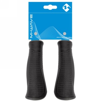 Cloud-shaped handlebar grips set of 2, 130 mm, material: tpr, black, anatomical shape, each pair in pe-bag, mw 084157: - 2