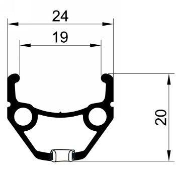 Cerchio in lega 'dragon l-719', 26', 559 x 19 mm, 32 fori, nero, a/v, con occhielli singoli, con gbs - 2 - Cerchi - 