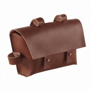 Fixed bag to the frame in brown imitation leather - 1