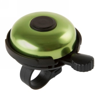 Bicycle bell, aluminium, green/black, quick assembly, with only one m3 screw, m-wave card - 1