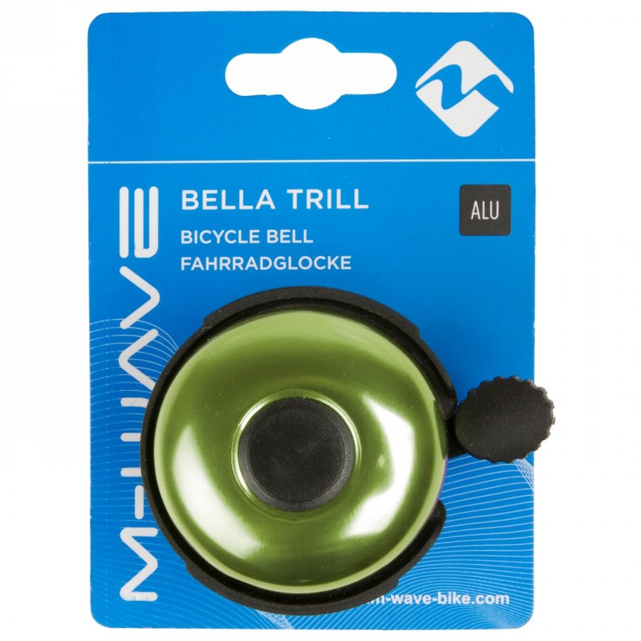 Campanello per bicicletta, alluminio, verde/nero, montaggio rapido, con una sola vite m3, scheda m-wave - 3 - Campanelli - 08875