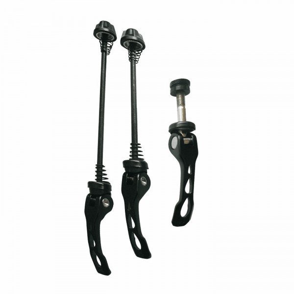 Kit quick release noir avant+arrière+tige de selle en aluminium - 1