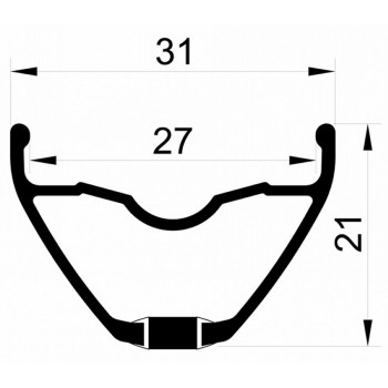 Cerchio enduro a disco, remerx 'rx 2027', 29', 622 x 27 mm, 32 fori, nero, fv, con occhielli singoli - 2 - Cerchi - 