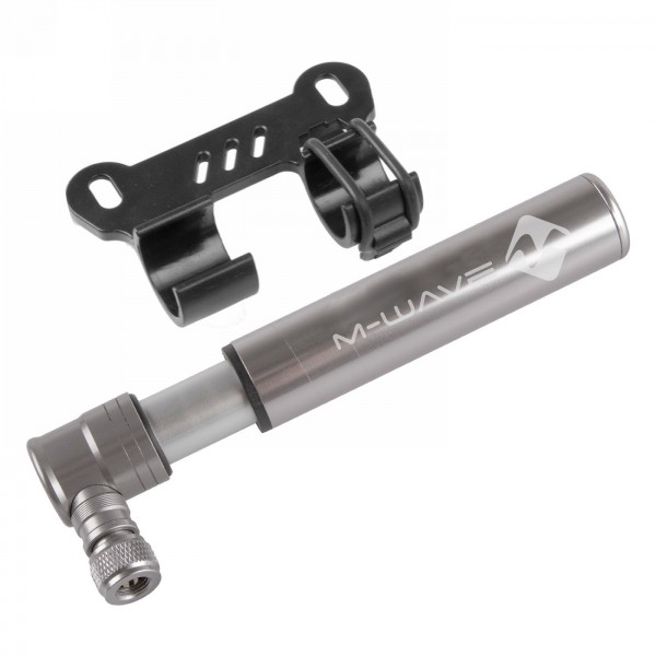 Mini pump miniatair, m-wave, aluminium, only 120 mm and 68 g, for fv and av, max. 90 psi / 6.2 bar, with holder, on card - 1