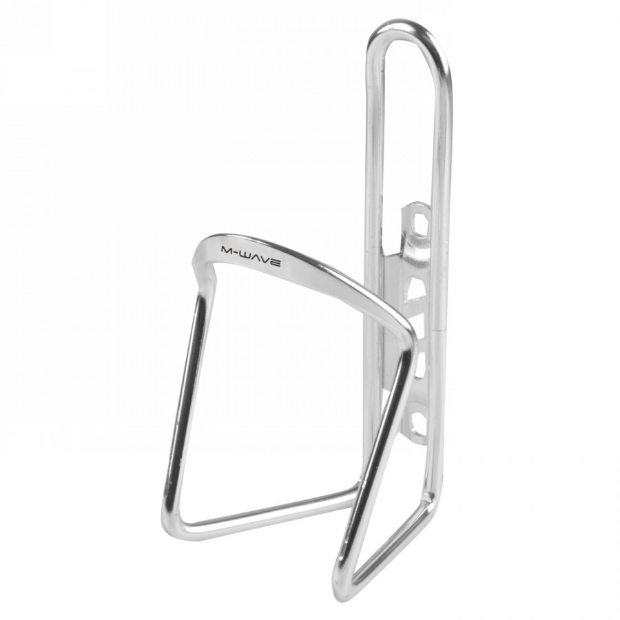 Bottle cage, aluminium, silver, 6 mm, with m-wave logo - 1