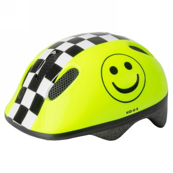 Casque pour petits enfants kid-x-s, design : smile (jaune), taille xs 46 - 52 cm, boîte - 1