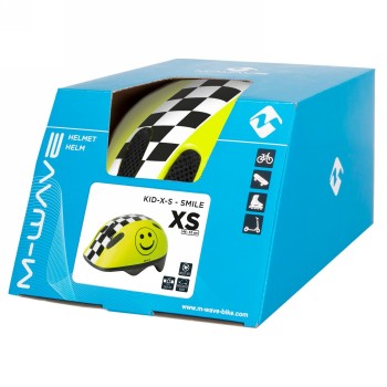 Casco infantil kid-x-s, diseño: smile (amarillo), talla xs 46 - 52 cm, caja - 3