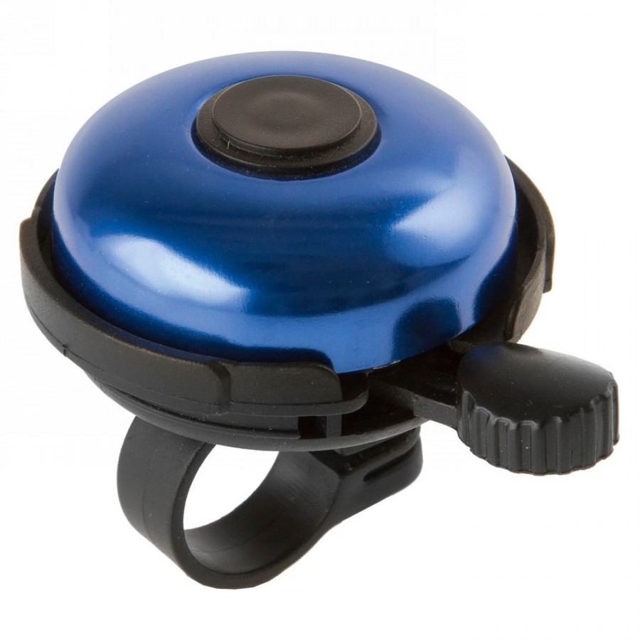 Bicycle bell, aluminium, blue/black, quick assembly, with only one m3 screw, m-wave card - 1