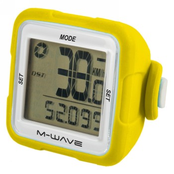 Computer, m-wave xiv silicon, with silicone housing, yellow, 14 functions, incl. battery, ek - 1