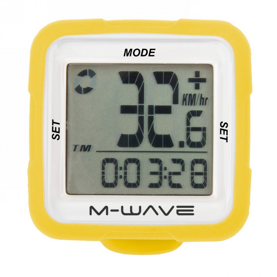 ordinateur, m-wave xiv silicon, avec boîtier en silicone, jaune, 14 fonctions, batterie incluse, ek - 2