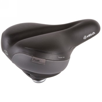 Saddle, velo plush, tour air, black/grey, elastomer-shock-absorbing, inflatable up to max. 5 psi/0.345 bar, on card - 1