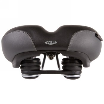 Saddle, velo plush, tour air, black/grey, elastomer-shock-absorbing, inflatable up to max. 5 psi/0.345 bar, on card - 4