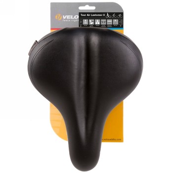 Saddle, velo plush, tour air, black/grey, elastomer-shock-absorbing, inflatable up to max. 5 psi/0.345 bar, on card - 5