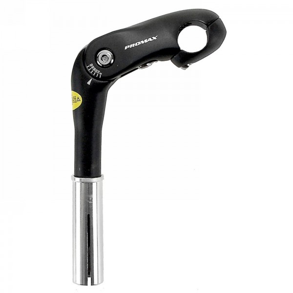 handlebar stem promax, alu, 22.2/25.4-85/180 mm, black, angle 0-50°-+ adapter 25.4 mm (90mm), en tested (en 14764), mv - 1