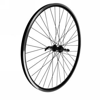 Rear wheel 28" ctb black thread 6/7s quick release v-brake - 1