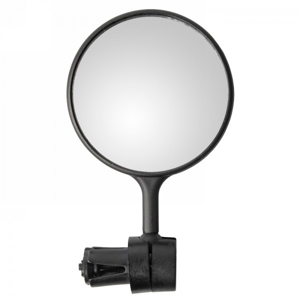 Bicycle mirror, glass lens 78 mm, black, mounting at the end of the handlebar by internal clamp, mv - 1