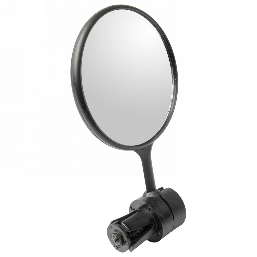 Bicycle mirror, glass lens 78 mm, black, mounting at the end of the handlebar by internal clamp, mv - 2