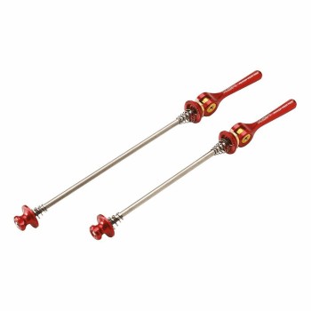 Quick release for front+rear mtb in red aluminum - 1