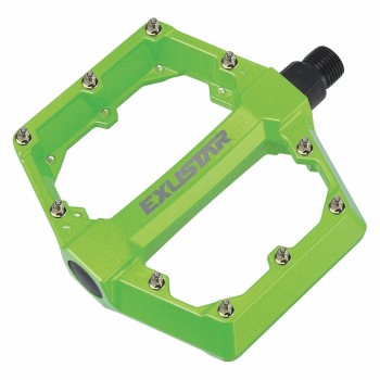 Pedal e-pb531 bmx/freestyle 105x108mm in green aluminum - flat - 1