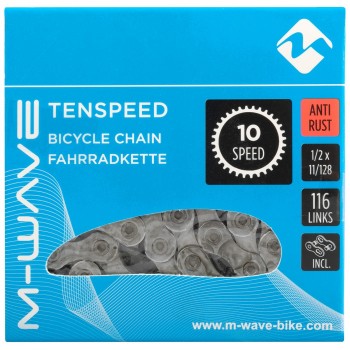 Catena da bicicletta m-wave, antiruggine, 1/2x11/128, 116 maglie, 10 velocità, con maglia di bloccaggio, ek - 2 - Catena - 08875