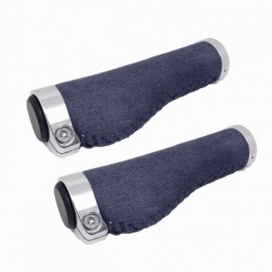 Boutons ergonomiques en tissu bleu 127mm - 1