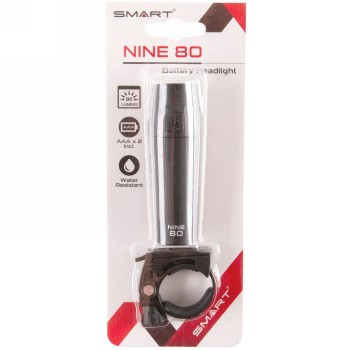 Smart lampe à piles nine 80, 80 lumens, 2 fonctions, corps noir, 1 led blanche, avec support clip-on, piles incluses, - 2