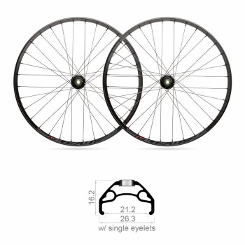 Pair of black rock mtb wheels 21.2mm x 27.5 shimano 10s - 1