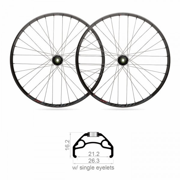 Pair of black rock mtb wheels 21.2mm x 27.5 shimano 10s - 1