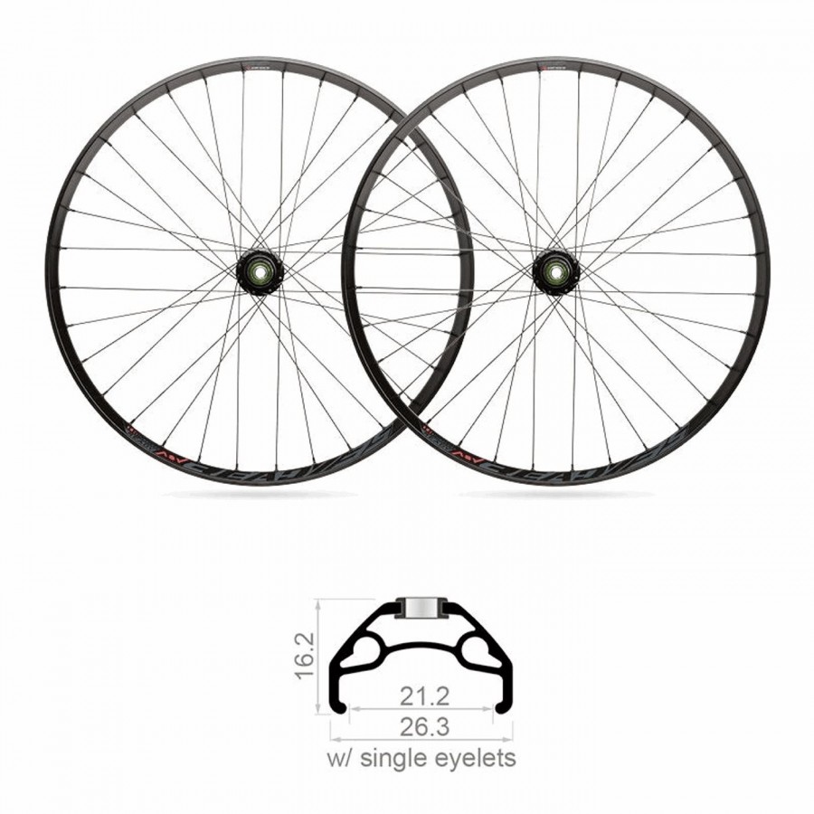 Paar black rock mtb-räder 21,2 mm x 27,5 shimano 10s - 1