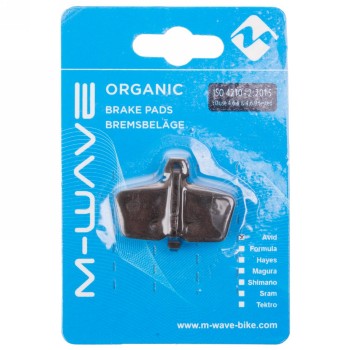 Brake pads, organic, for avid disc brakes: code, with spring, 1 pair for front or rear, in m-wave blister pack - 2