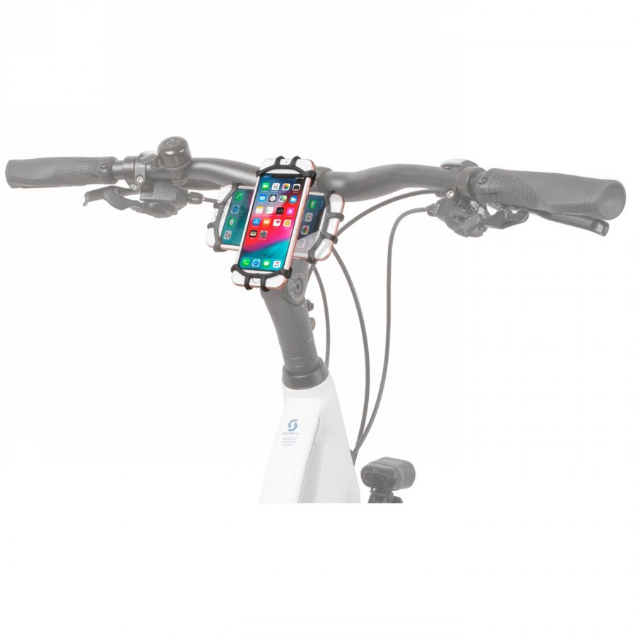 Universeller silikon-halter bike mount flex u.a. für smartphones, schwarz, 360° drehbar, in 4c karton - 3