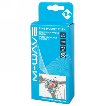 Support universel en silicone bike mount flex pour smartphones, noir, pivotant à 360°, en carton 4c - 4