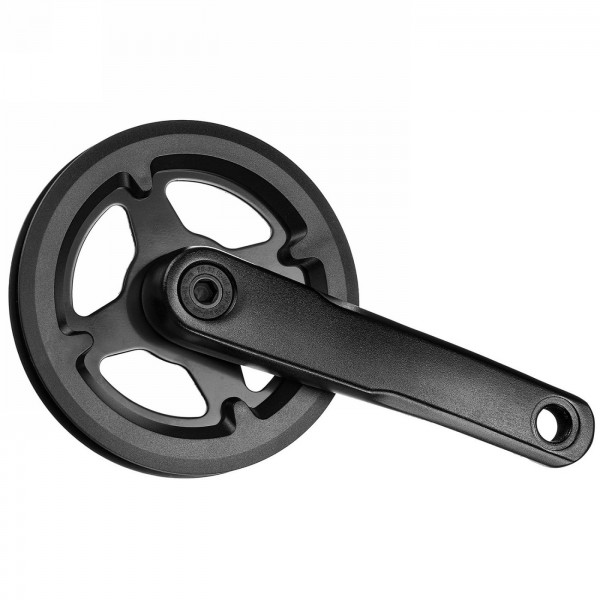 crankset samox, jis, aluminium crank 152 mm, steel chainring 28 teeth, narrow wide, with double plastic chain guard, - 1