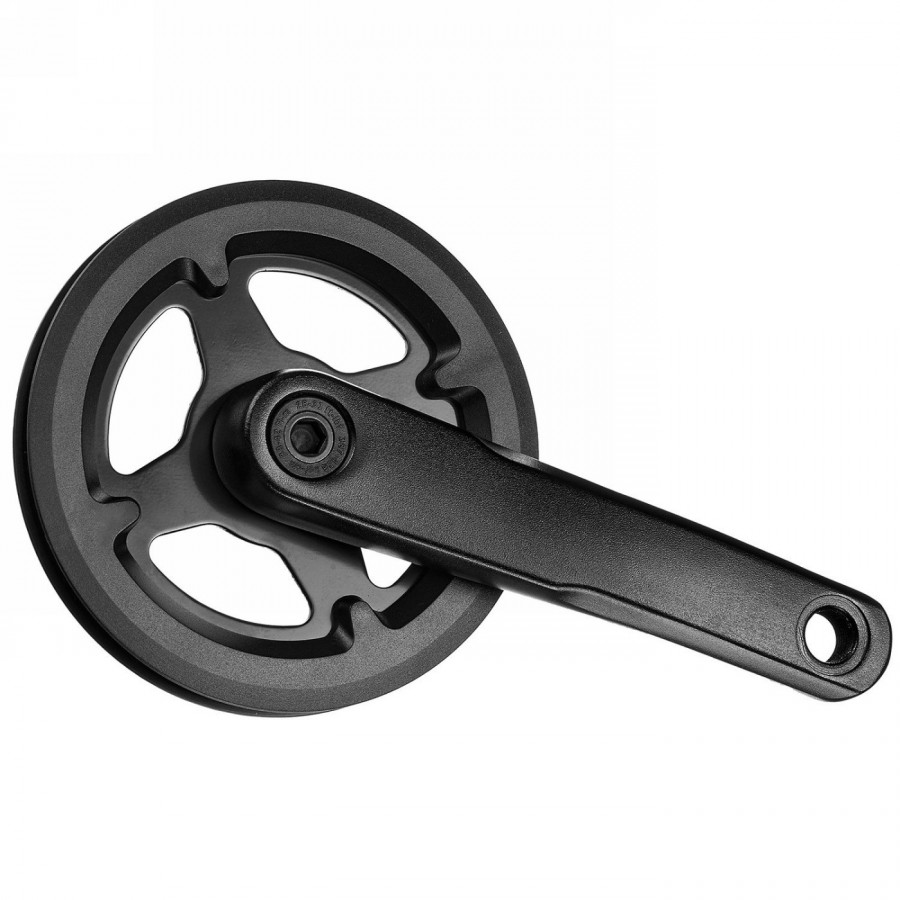 crankset samox, jis, aluminium crank 152 mm, steel chainring 28 teeth, narrow wide, with double plastic chain guard, - 1