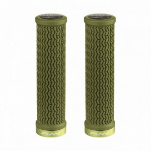 Holeshot 31mm grips with olive green aluminum collar - 1