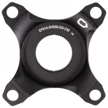 Spider, for shimano e7000/e8000 system, for chainline 50 mm, aluminium, with chain guard mount, black anodised, on - 1