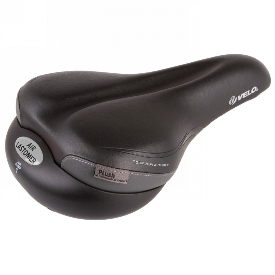 Saddle velo plush, tour airlastomer, 270/290 x 180 mm, black, only 665g, on card - 1