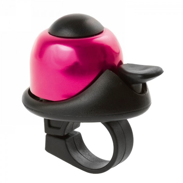 Mini-cloche m-wave, alu rose / base en plastique noir, avec support pour guidon, sur carte - 1