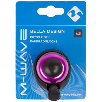 Mini bell m-wave, alu pink / black plastic base, with holder for handlebars, on card - 3