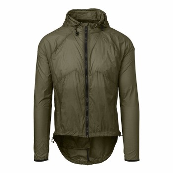 Chaqueta cortavientos con capucha venture unisex verde militar talla m - 1