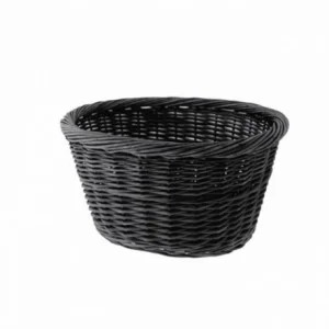 Black oval wicker basket 36x30x19h cm - 1