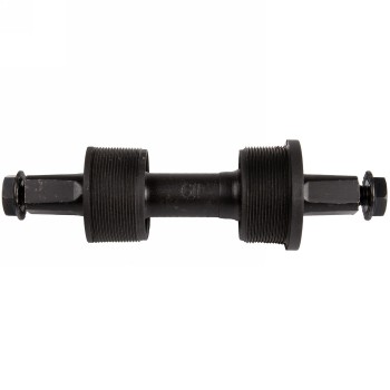 Compact bottom bracket, l1: 110.5 mm, l2: 20.5 mm, suitable for shimano tool, black boron axle / black plastic shells, - 1